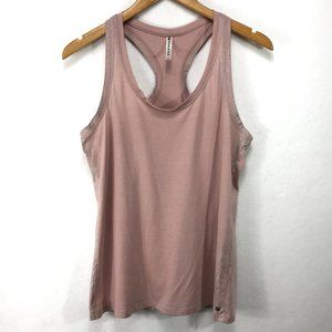 Fabletics Top Women Medium Pink Active Racerback Tank Sleeveless Sparkle Shimmer